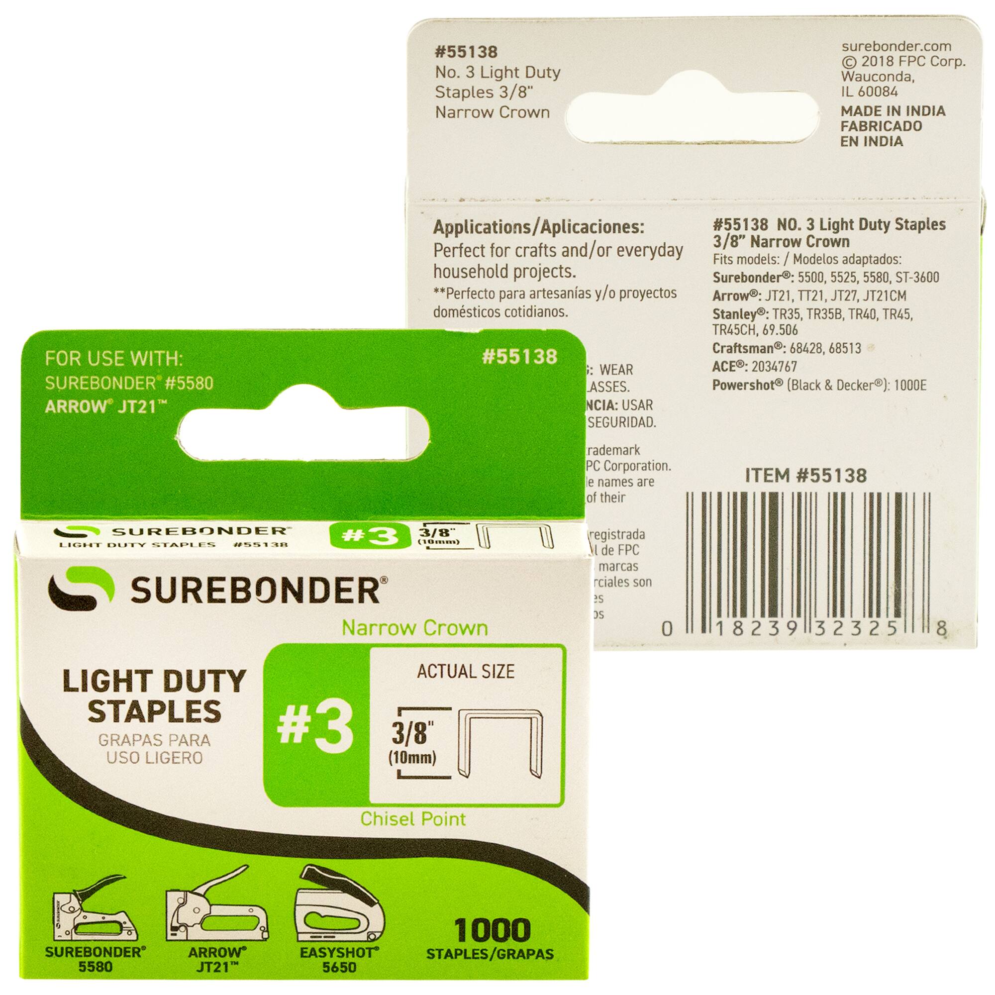 Surebonder® 3/8" Easy Tacker Staples, 1000ct.